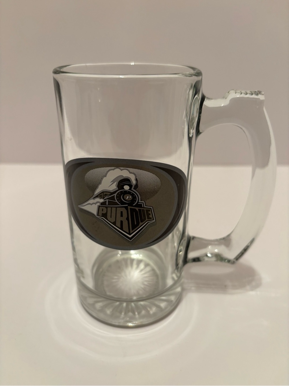 Purdue University Glass Beer Mug Stein Boilermaker Logo Heavy Base NWT